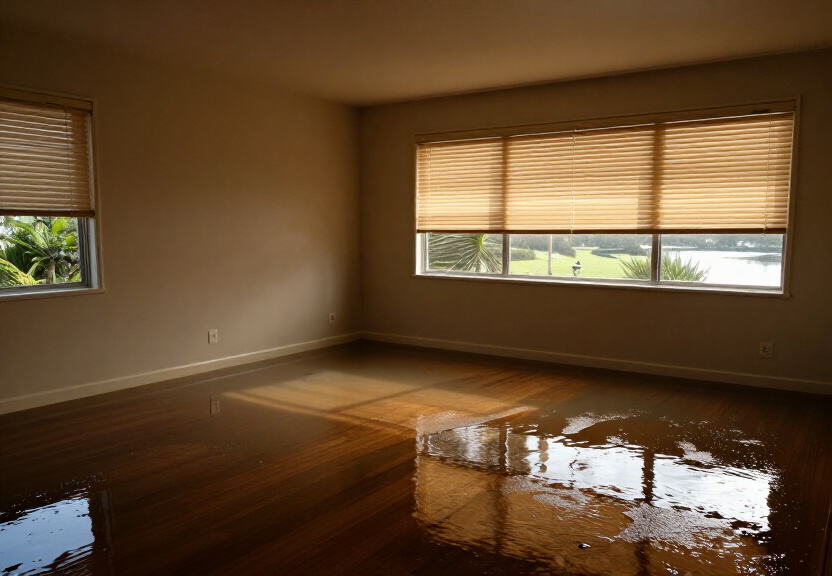 Damp subfloor in a Menangle Park commercial property before drying