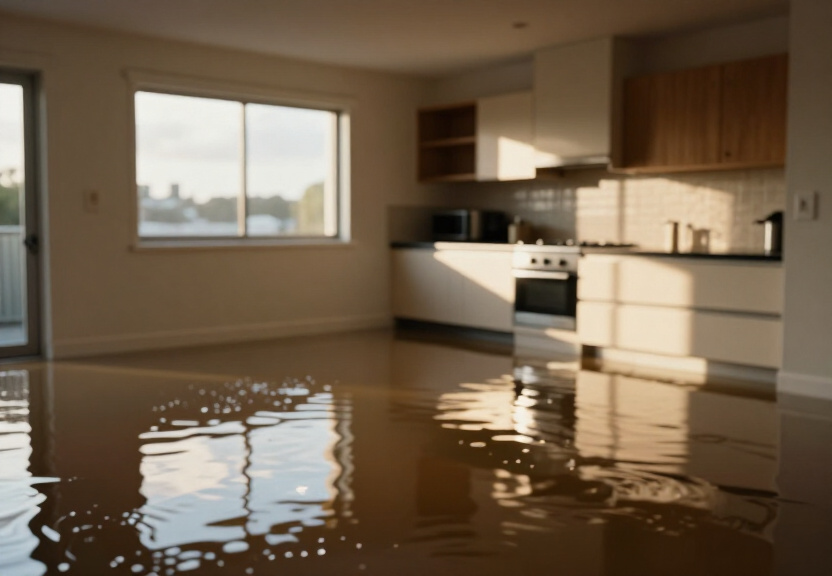 Flooded basement in Menangle Park before extraction